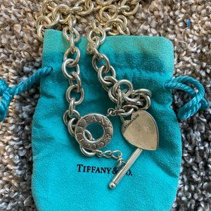 Authentic Tiffany & Co 925 Heart Toggle Necklace